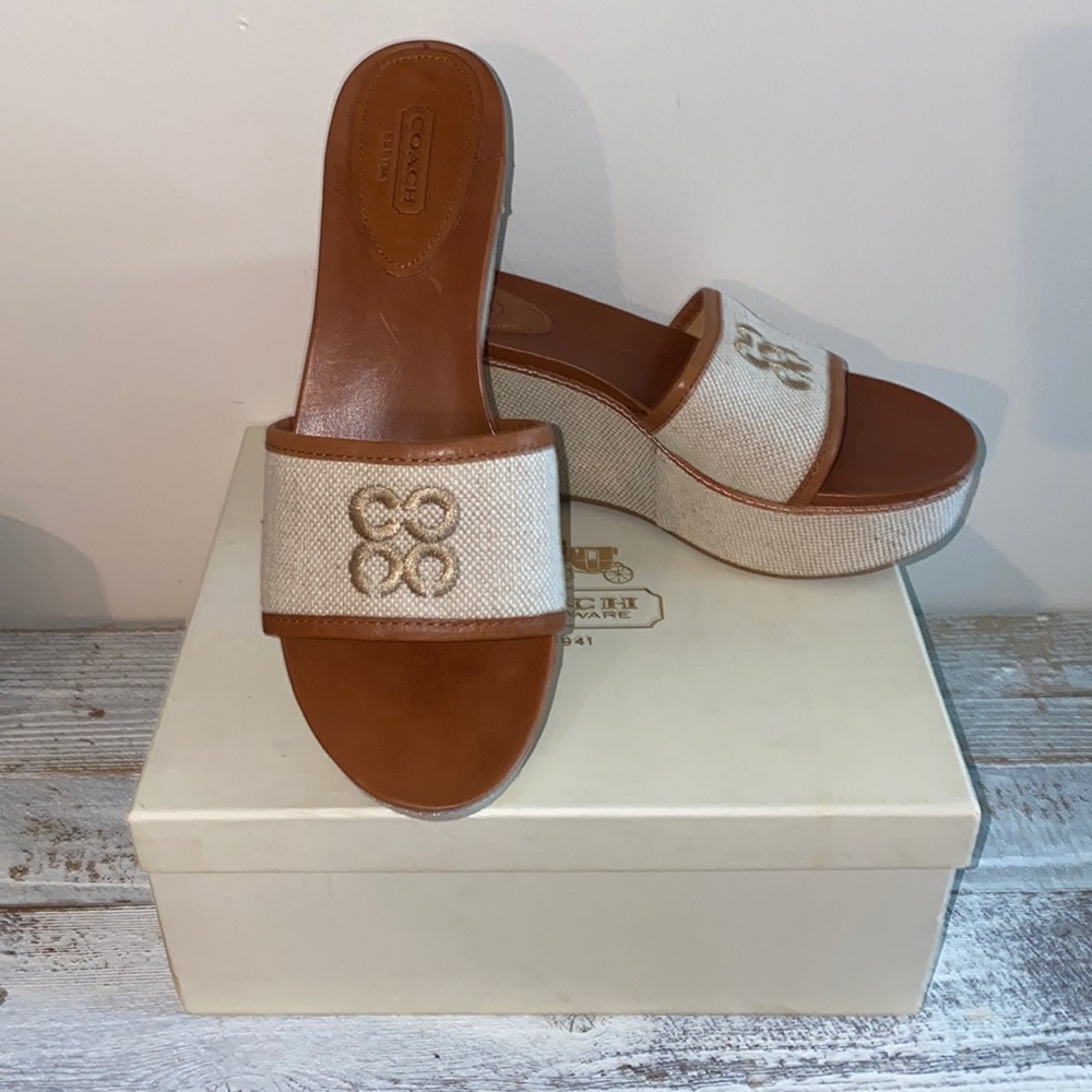COACH Jaci Canvas Slides Sz 8